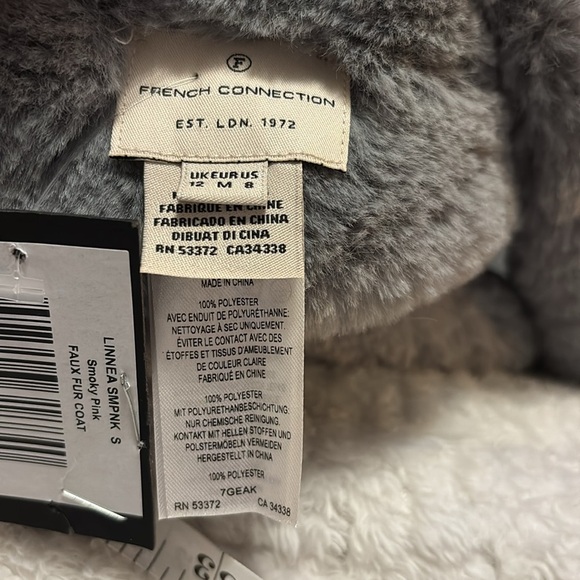 NWT French Connection reversible gray Rhonda faux fur shearling pockets - Picture 8 of 9